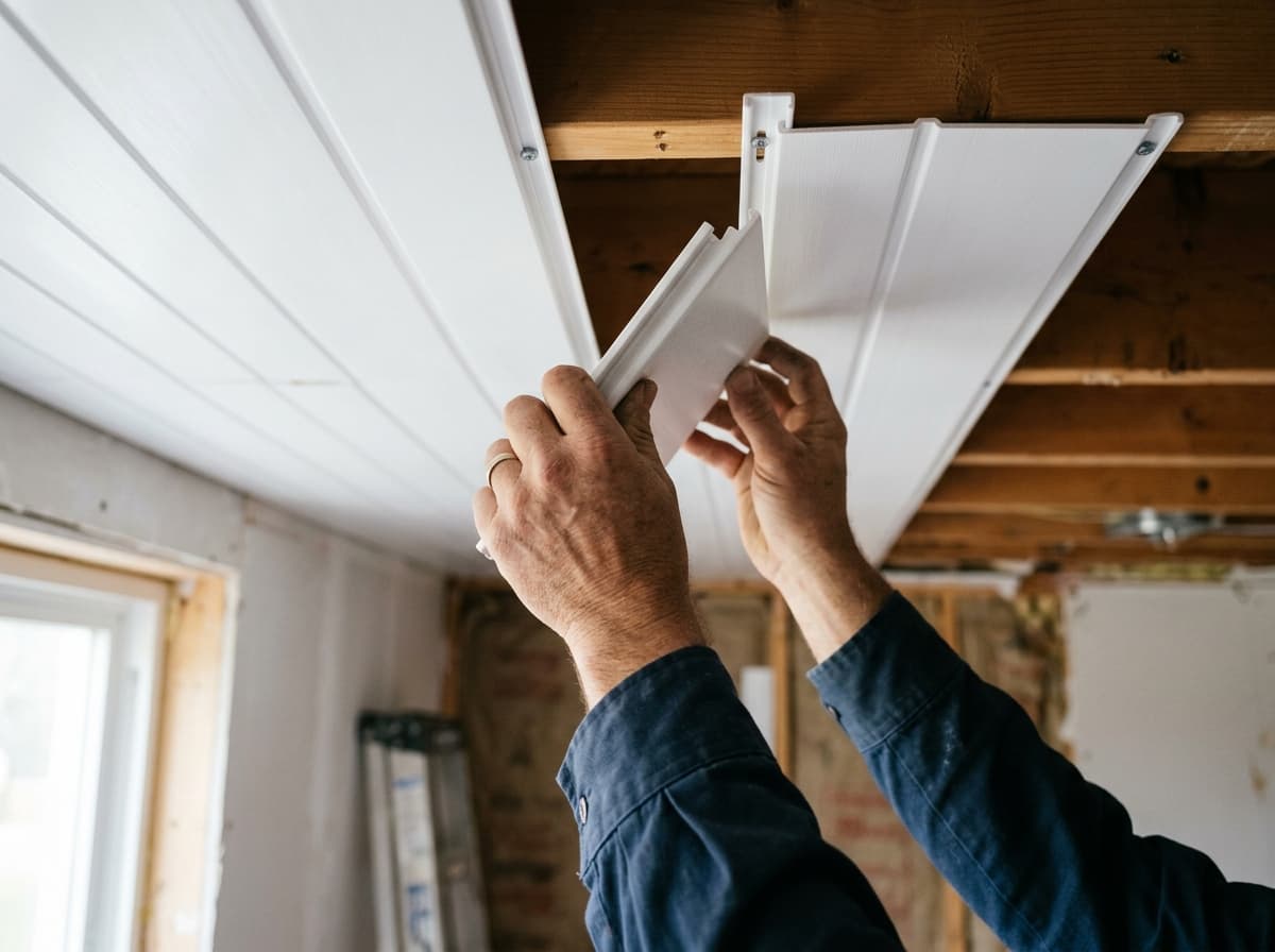 Instalación de un panel de PVC en un techo, sin demolición